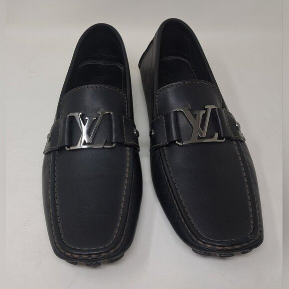Louis Vuitton Monte Carlo Driving Loafers Shoes Chocolate Brown Leather 8.5 US - Picture 4 of 16